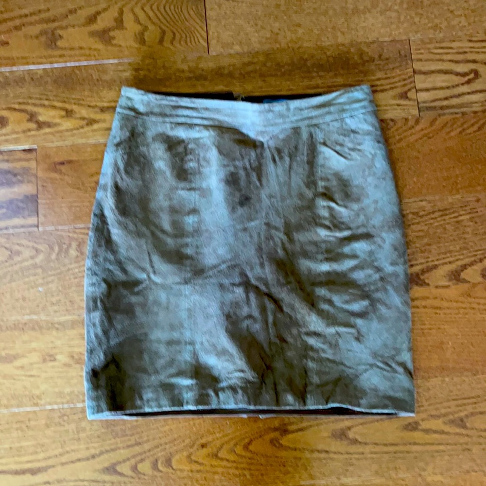 Brown suede pencil skirt